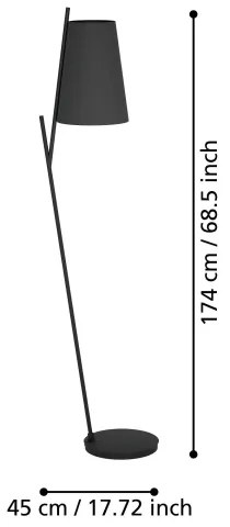 Eglo 390134 - Stojacia lampa PETROSA 1xE27/40W/230V čierna