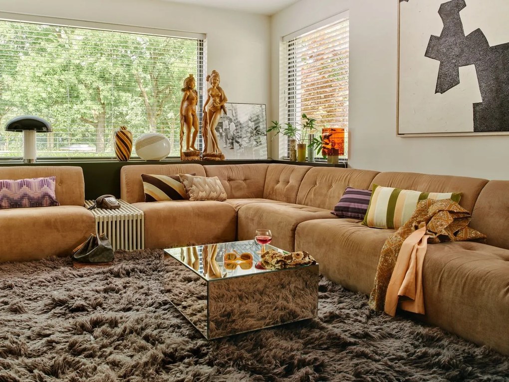 Hnedý nadýchaný vlnený koberec Fluffy rug espresso - 200*300 cm