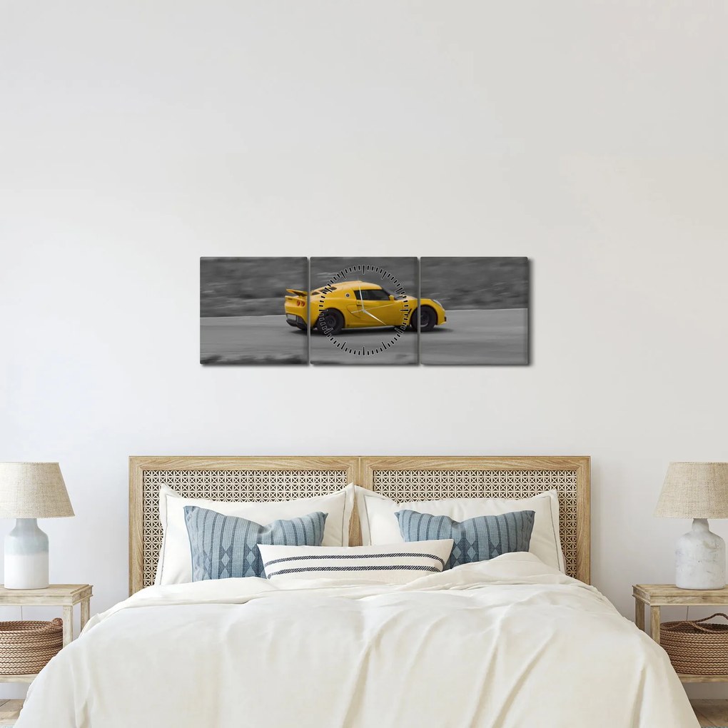 Obraz - Rýchle auto (s hodinami) (90x30 cm)