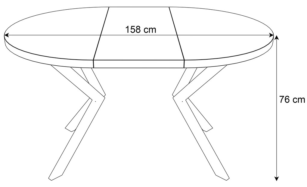 Okrúhly rozkladací jedálensky stôl MARION 120-196cm dub lancelot Farba nôh: biela