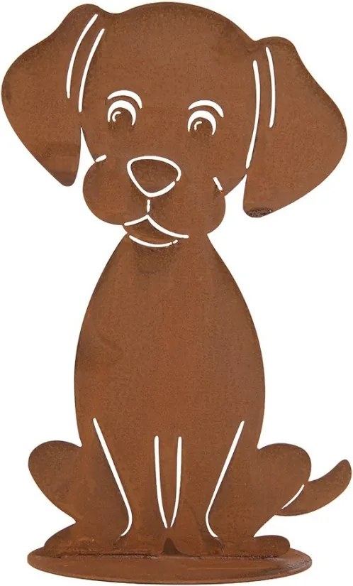 Rustikálna hrdzavá dekorácia pes Dog Rust - 16*13*25 cm