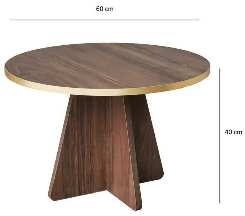 Konferenčný stolík Mushroom Gold and Walnut