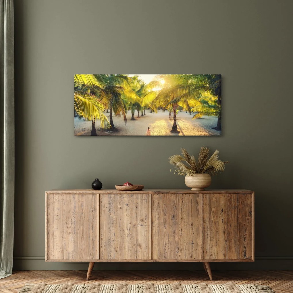 Obraz - Žena v palmách (120x50 cm)