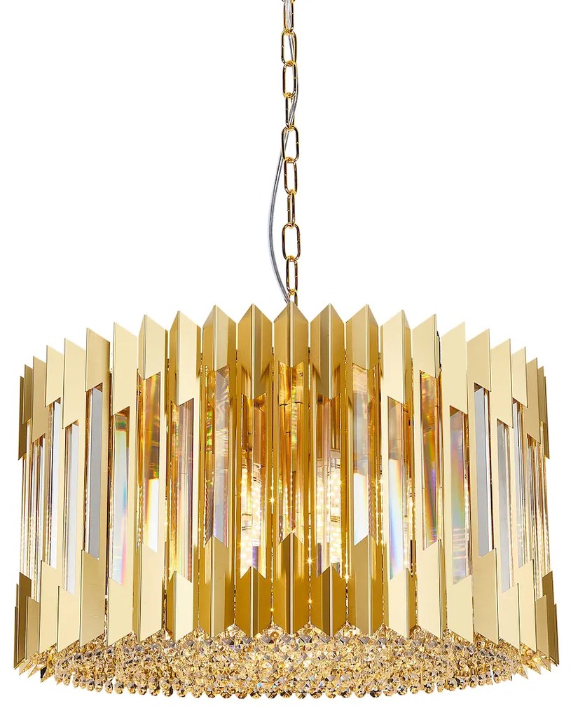 EUlight Luster Ritz, 1x krištáľové/zlaté kovové tienidlo, (fi 54cm), g