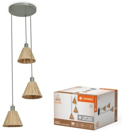 Ledvance - Luster na lanku DECOR RAFFIA 3xE27/15W/230V rafia
