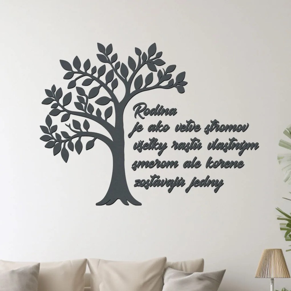 dřevo života Drevený strom Rodina sú korene Farebný vzor: Orech, Rozmery (cm): 53x40