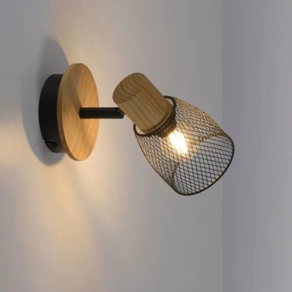 JUST LIGHT. 15191-79 - Nástenné bodové svietidlo TAMIS 1xE14/10W/230V borovica