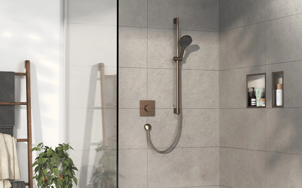 Hansgrohe ShowerSelect Comfort E, termostat pod omietku pre 1 spotrebič, kartáčovaný bronz, HAN-15571140