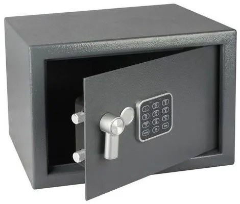 Nábytkový trezor s elektronickým zámkom, číselnou klávesnicou a páčkou na otvorenie, 250 x 350 x 250 mm