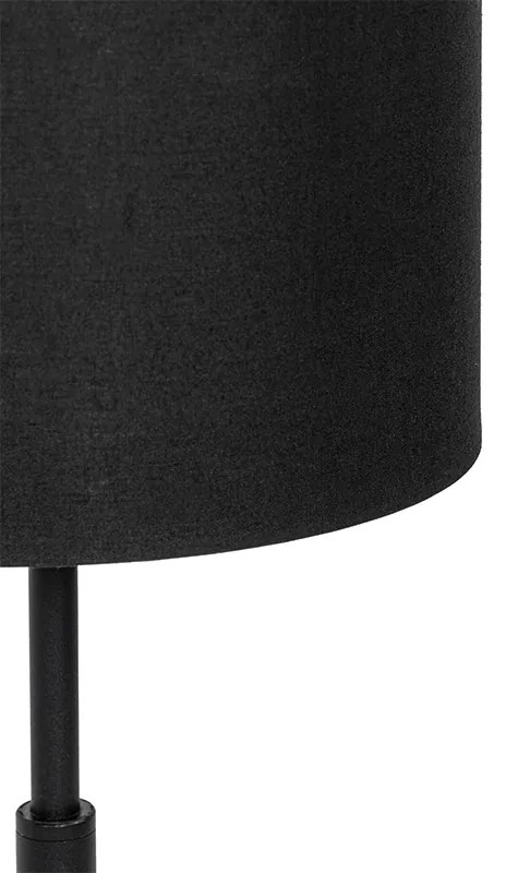 Moderná stolná lampa s textilným tienidlom čierna so zlatom - VT 1