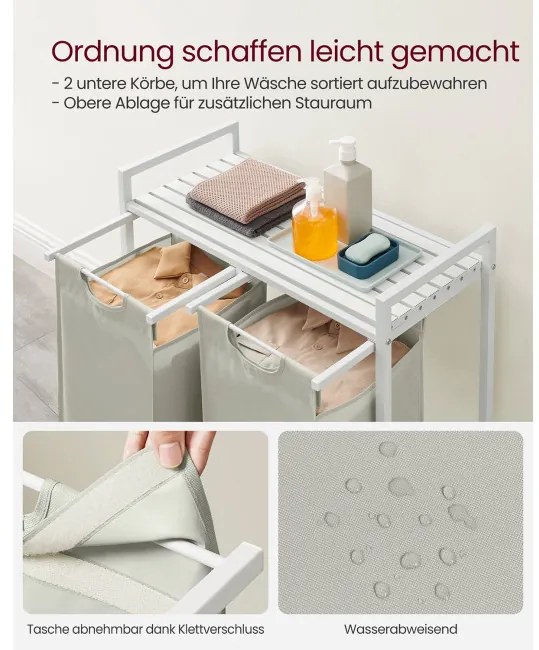 Kôš na bielizeň s policou BLH201W01