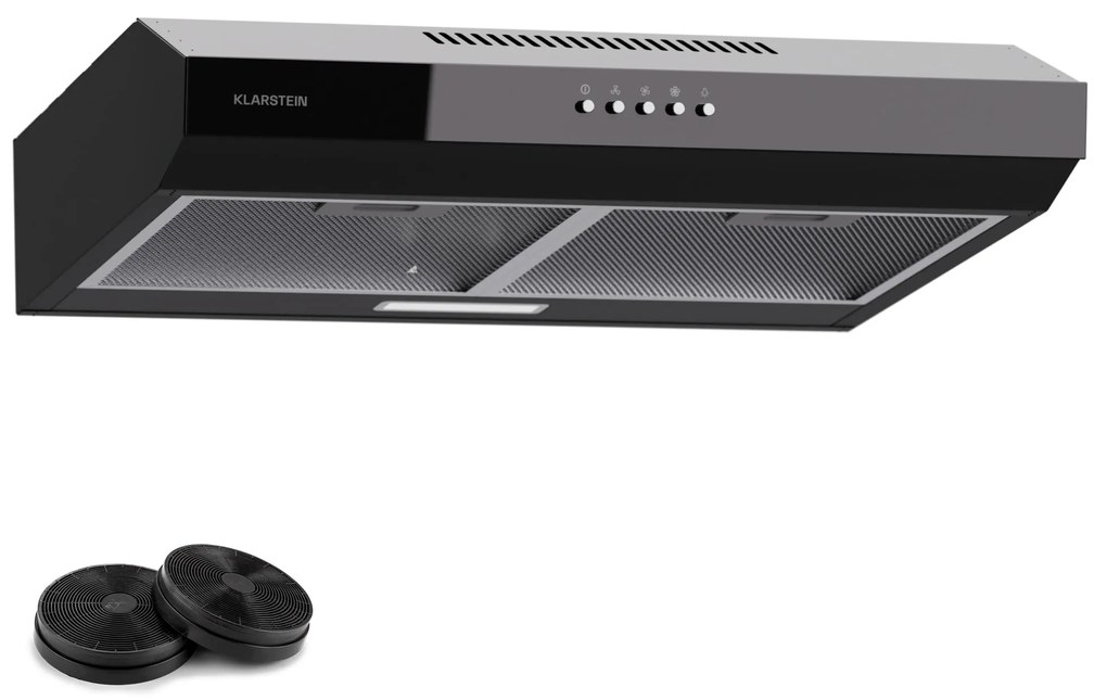 Klarstein Contempo 60, digestor, 60 cm, podskrinkový, 200 m³/h, LED, akryl, nehrdzavejúca oceľ