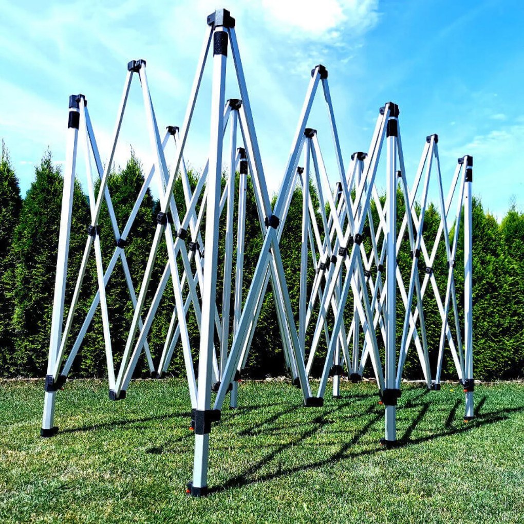 BRIMO Rozkladací altánok 3x6 m - s 3 stenami - Béžová 7