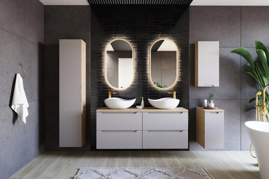 Keramické zapustené umývadlo Lava 80 cm biele