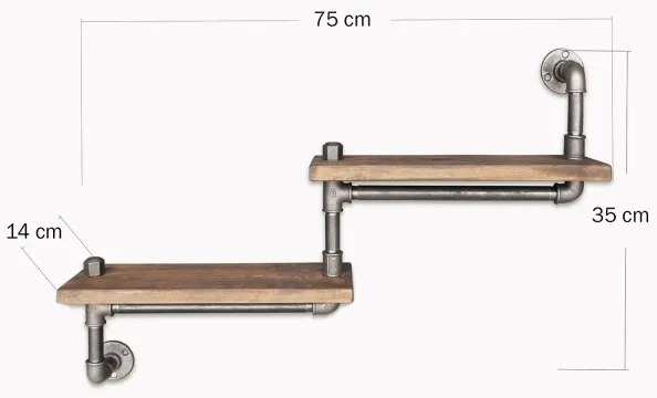 Nástenná polica BORURAF 35x75 cm smrek