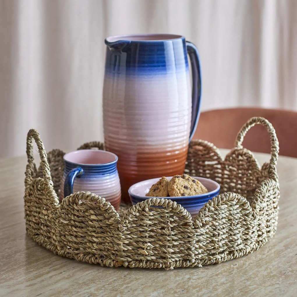 Bloomingville Servírovací podnos Brea Nature Seagrass Ø 35 cm