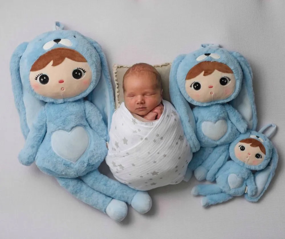 Mojkáčik - Bábika králik modrá XL 70 cm