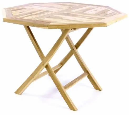 Divero 47268 Skladací stolík - teakové drevo - 100 cm
