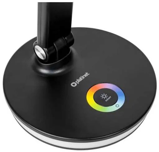 Stolná lampa Platinet 12 W, RGB osvetlenie + USB, čierna