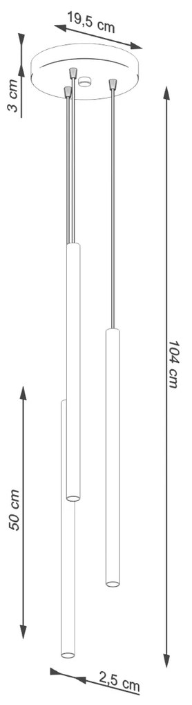 Závesné svietidlo Pastelo, 3x olivové kovové tienidlo