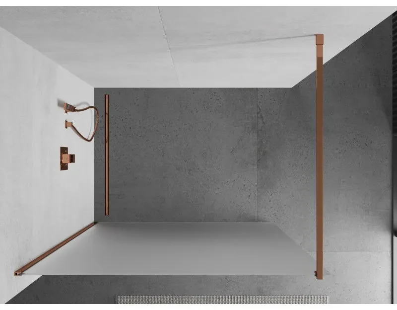 Mexen Kioto, sprchová zástena 70x200 cm, 8mm sklo s efektom námrazy, profil ružové zlato, 800-070-101-60-30