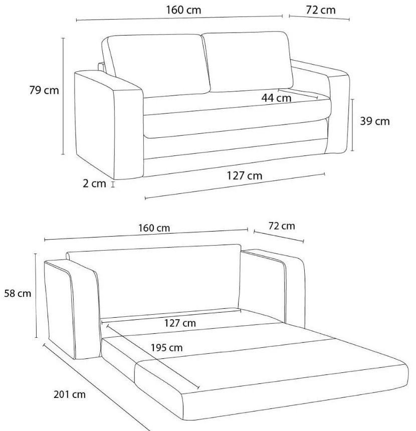 Zelená rozkladacia pohovka 160 cm Come – Bobochic Paris