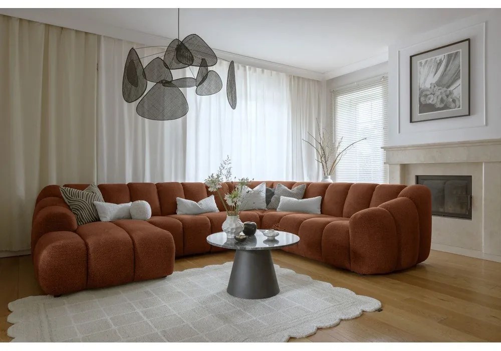 Terakotová rohová pohovka (pravý roh/do tvaru "U") Shell – Miuform