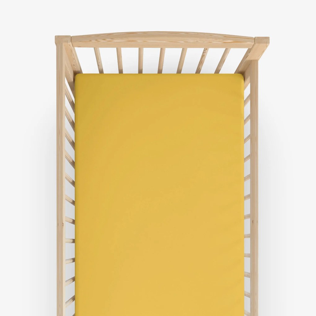 Goldea bavlnená plachta do detské postieľky - medovo žltá 70 x 140 cm