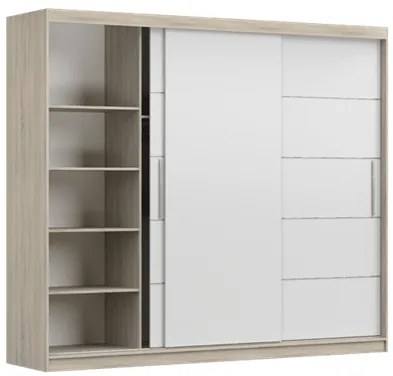 Šatníková skriňa ALBA II 250 cm dub sonoma/biela