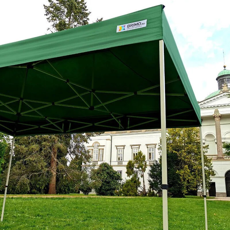 BRIMO Záhradný stan 3x4,5 m Oceľ | Rýchlo-rozkladací Altánok na Eventy a Párty - s 3 stenami - Béžová 10