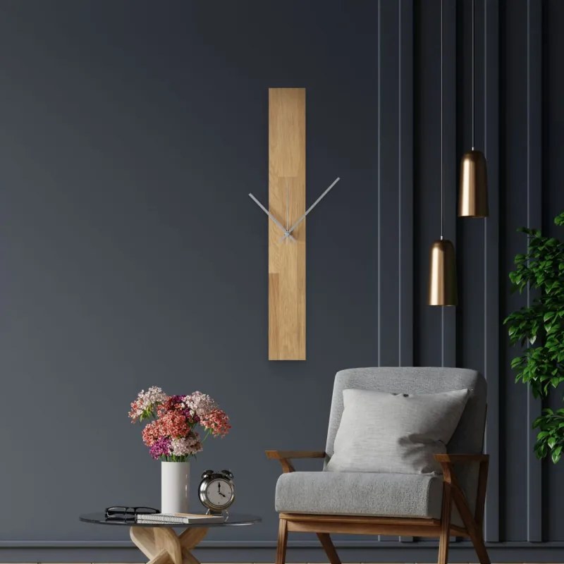 Minimalistické drevené nástenné hodiny v prírodnom I SENTOP MAS019-OSMO-3041