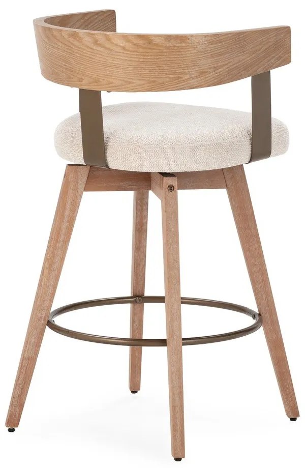 Krémovobiele/v prírodnej farbe čalúnené barové stoličky v súprave s podrúčkami 2 ks Ilia – MOME