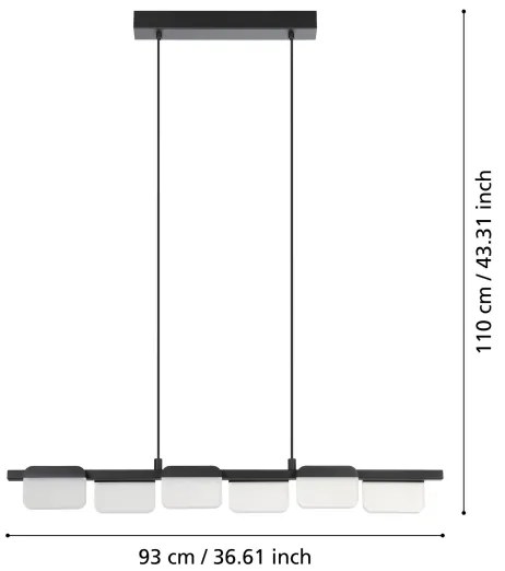 Eglo 98876 - LED Stmievateľný luster na lanku ERVIDEL 6xLED/4,5W/230V