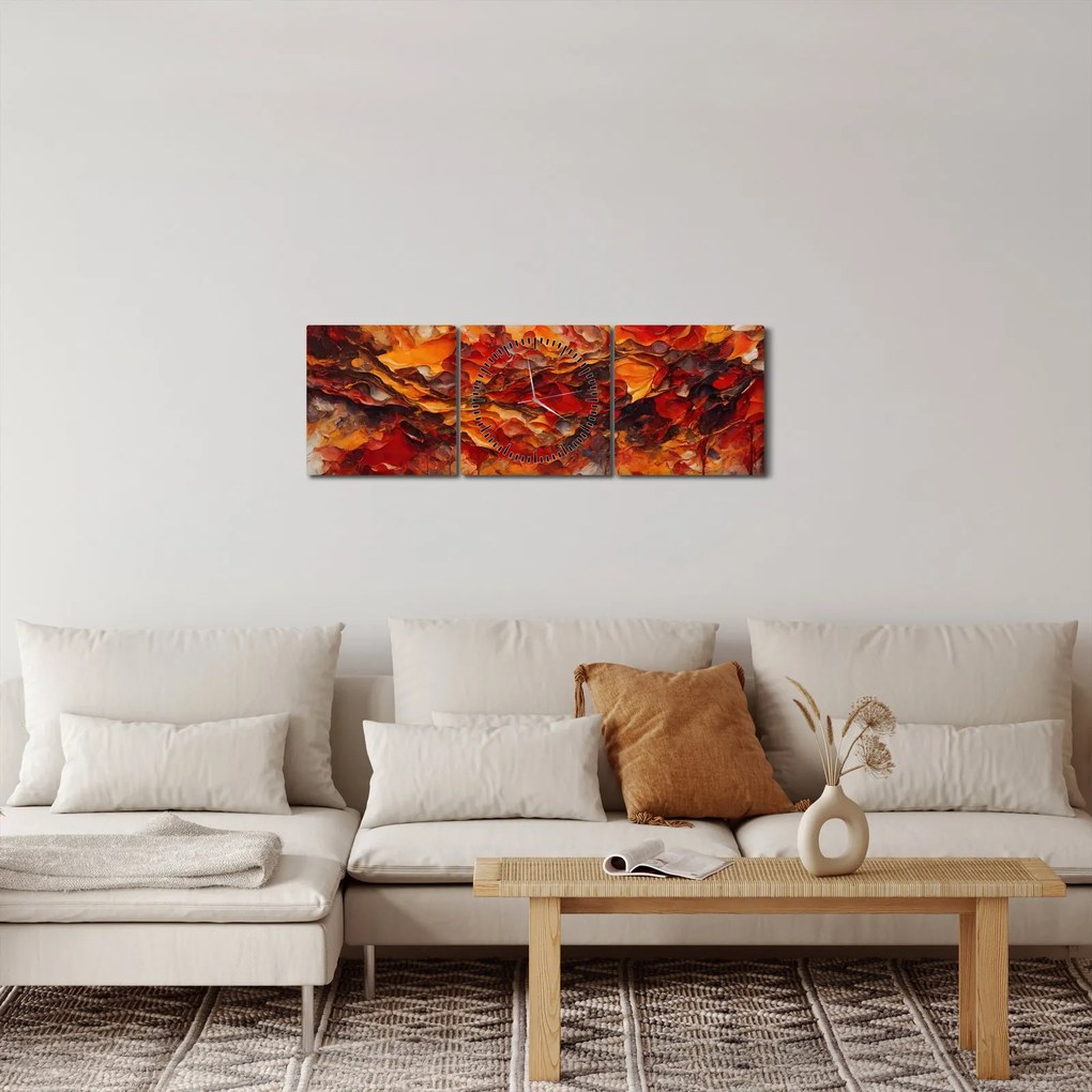 Obraz - Abstrakcia (s hodinami) (90x30 cm)