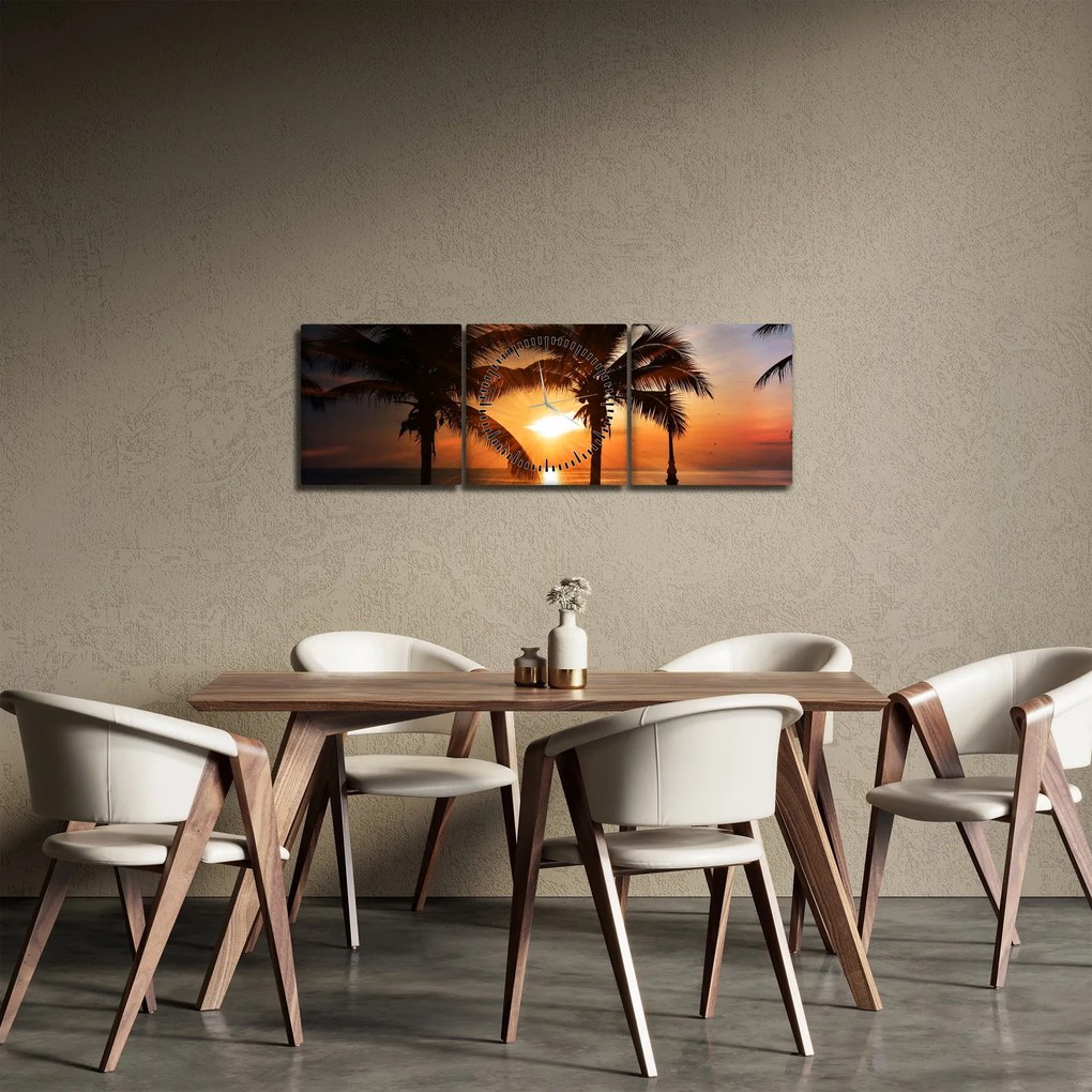 Obraz - Výhľad na more (s hodinami) (90x30 cm)