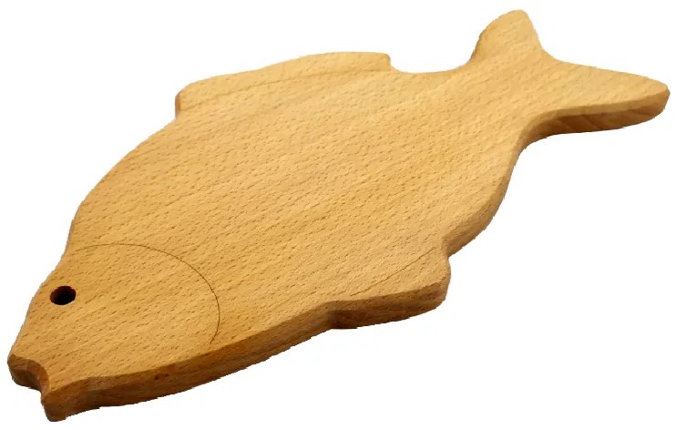 AMADEA Drevená doštička v tvare kapra, masívne drevo, 30x15x1, 5 cm