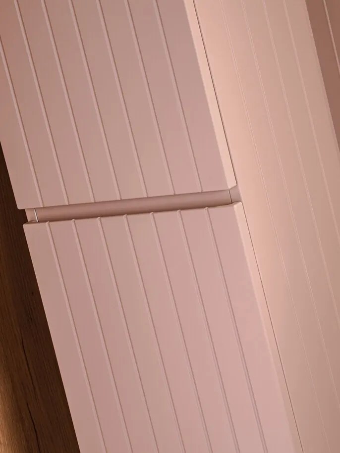 Kúpeľňová zostava Iconic 80 cm s umývadlom, skrinkami a zrkadlom ružová/biela