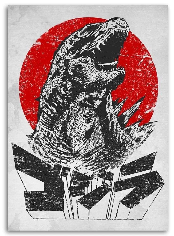 Gario Obraz na plátne Godzilla, monštrum proti slnku - DDJVigo Rozmery: 40 x 60 cm