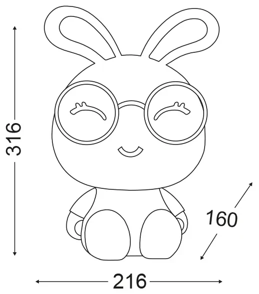 ACA DECOR Detská lampička - Bunny