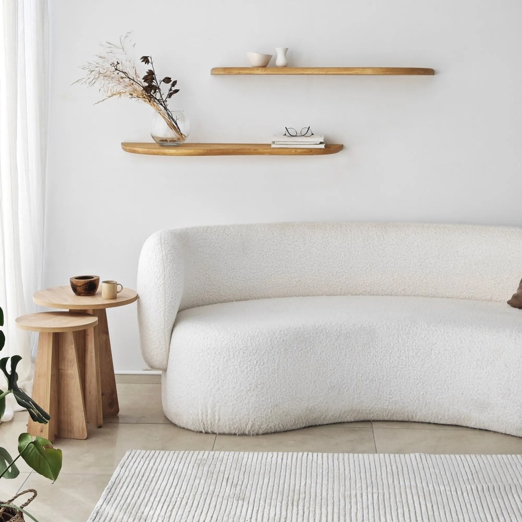 Súprava 2 ks nástenných políc WAVY dub