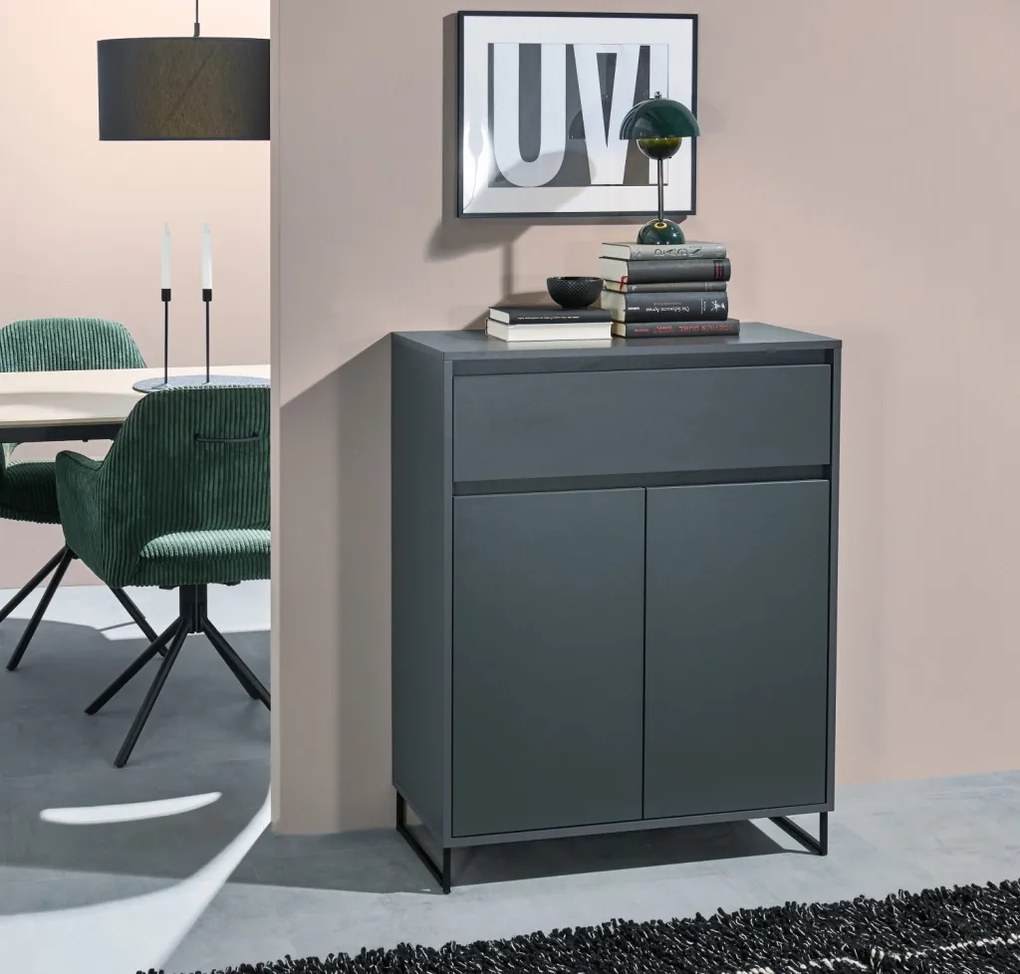 Komoda so šuplíkom Cologne, 80 cm, antracitová