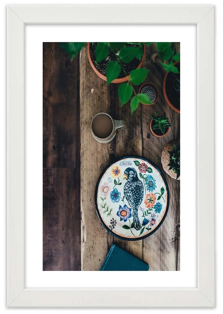 Gario Plagát Vyšívaný vták Farba rámu: Bez rámu, Rozmery: 30 x 45 cm