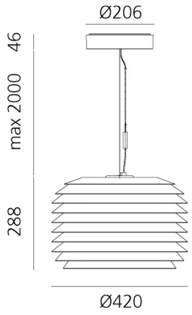 Artemide Slicing LED závesné svietidlo IP65 Ø 42cm