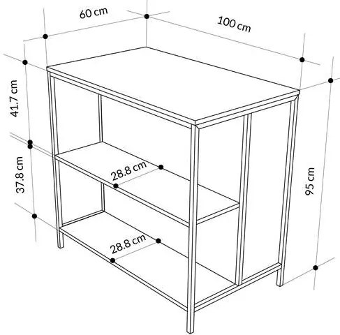 Barový stôl Houseland Detroit dub safírový/čierny