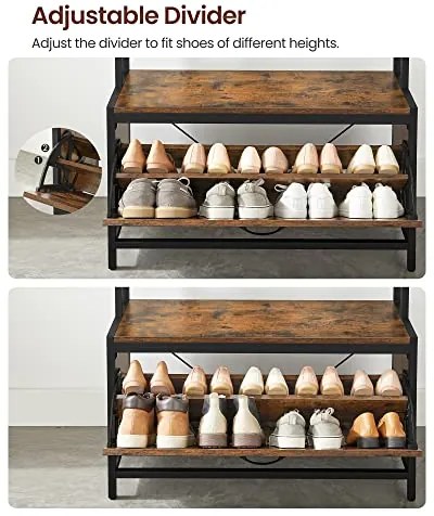 Multifunkčný vešiak na kabáty s botníkom a lavicou, 180x85x30cm