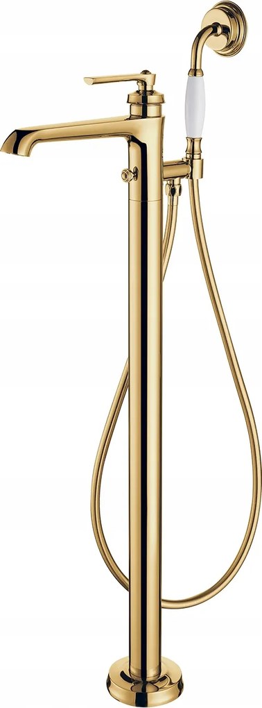 Voľne Stojaca Podlahová Vaňová Batéria, Zlatá