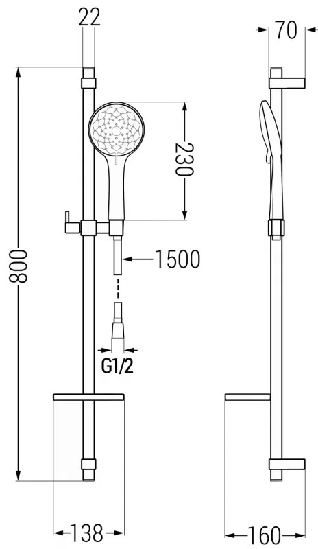 Mexen sprchový set DQ74, čierna, 785744581-70