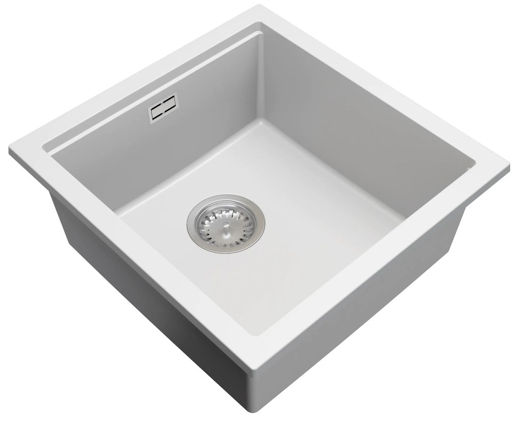 Gamma Decor 4850, 1-komorový granitový drez 480x500x215 mm, biela, GMA-ZLE000165