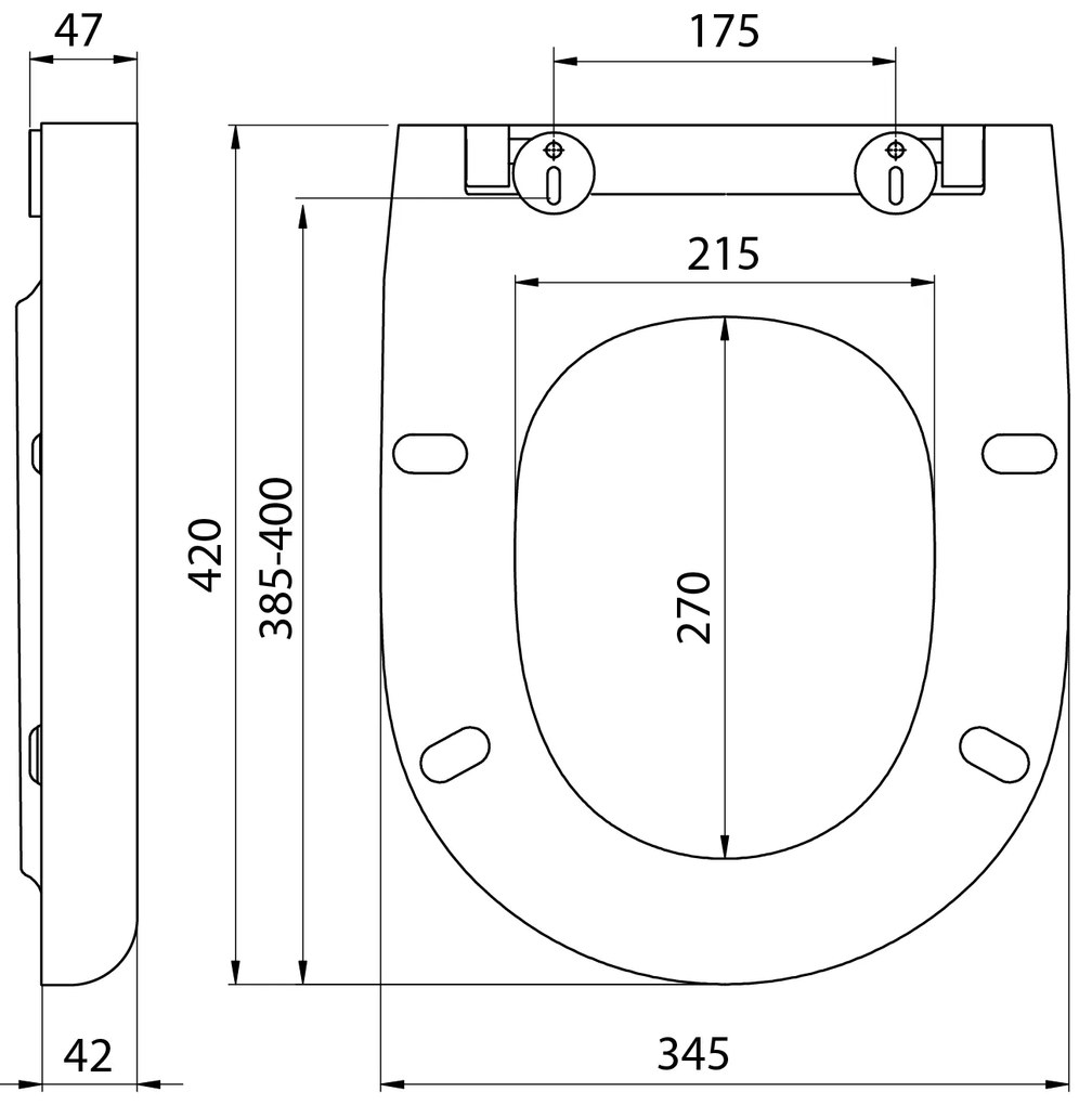 Aqualine Aqualine, ABSOLUTE WC sedátko, Soft Close, Easy Take, biela, 40R30700I