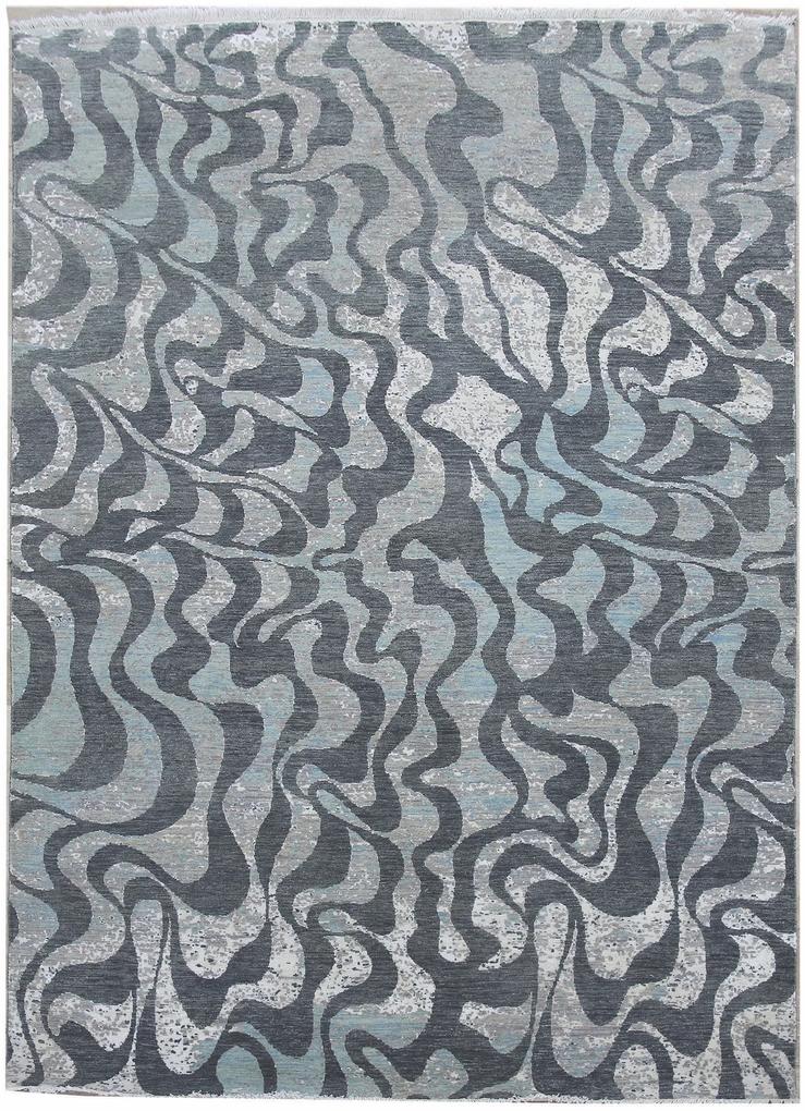 Diamond Carpets koberce Ručne viazaný kusový koberec Diamond DC-M1 Grey / aqua - 160x230 cm